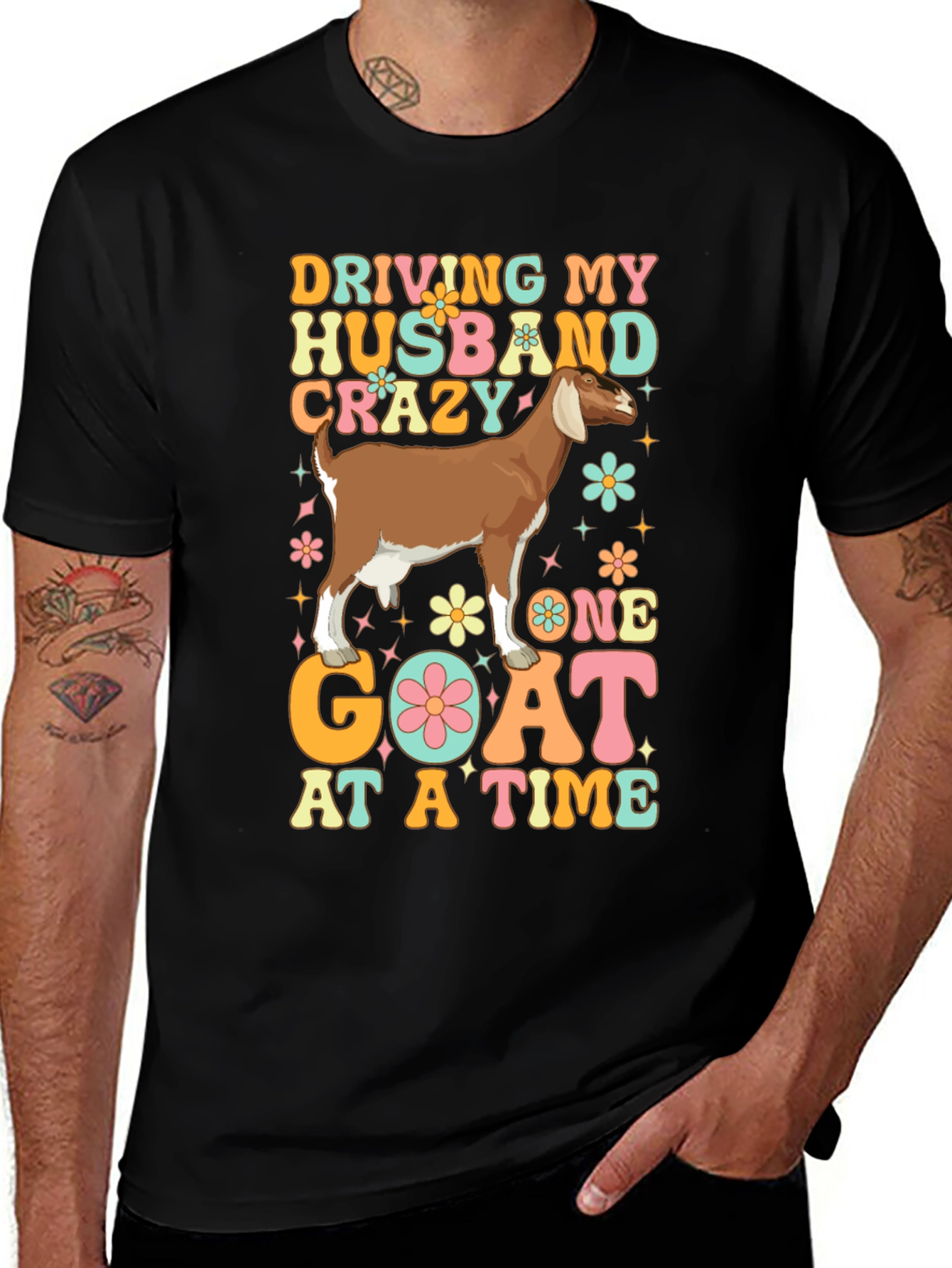 Variant 9 of Driving Husband Crazy Goat Graphic Tee