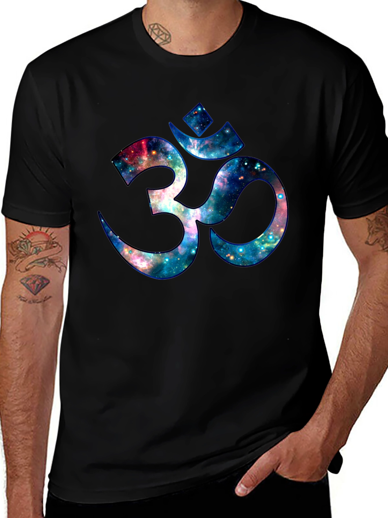 Variant 10 of Galaxy Om Graphic Tee - Stylish Cosmic Design