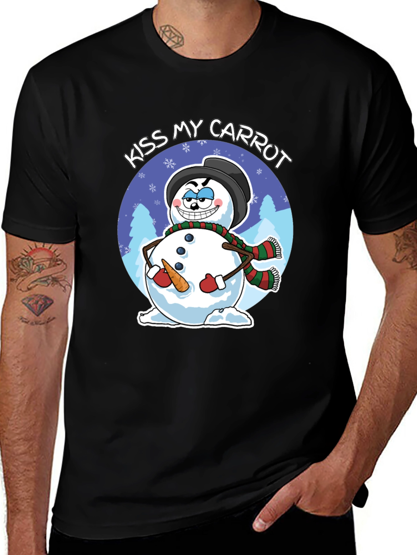 Variant 8 of Kiss My Carrot Snowman Graphic Tee