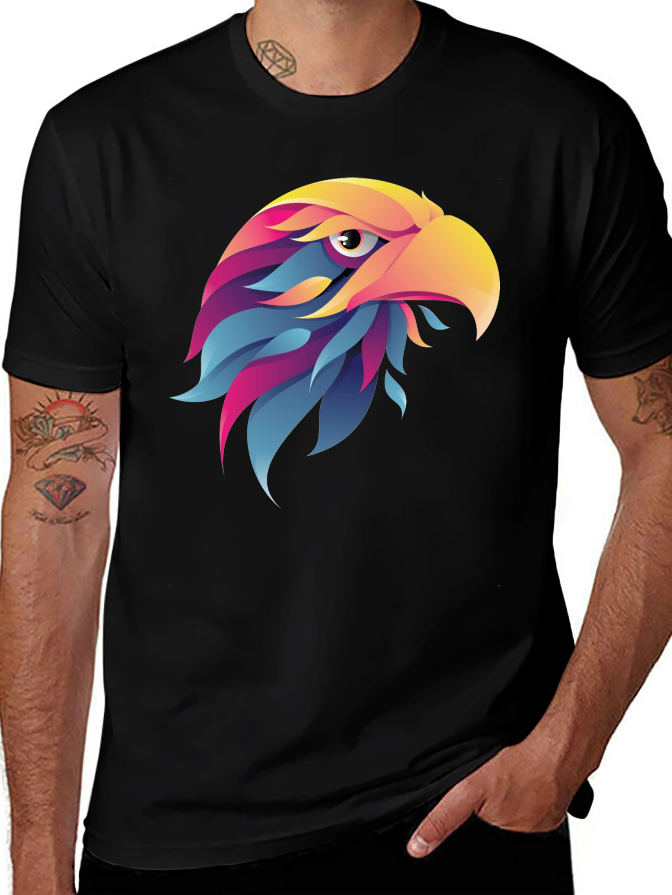 Variant 10 of Bold Eagle Graphic Black T-Shirt