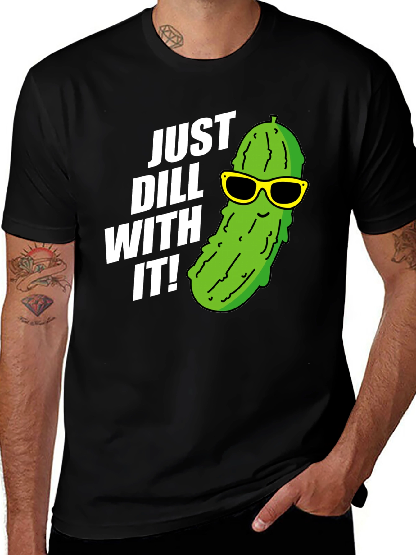 Variant 8 of Just Dill With It T-Shirt Funny Pickle Pun Tee