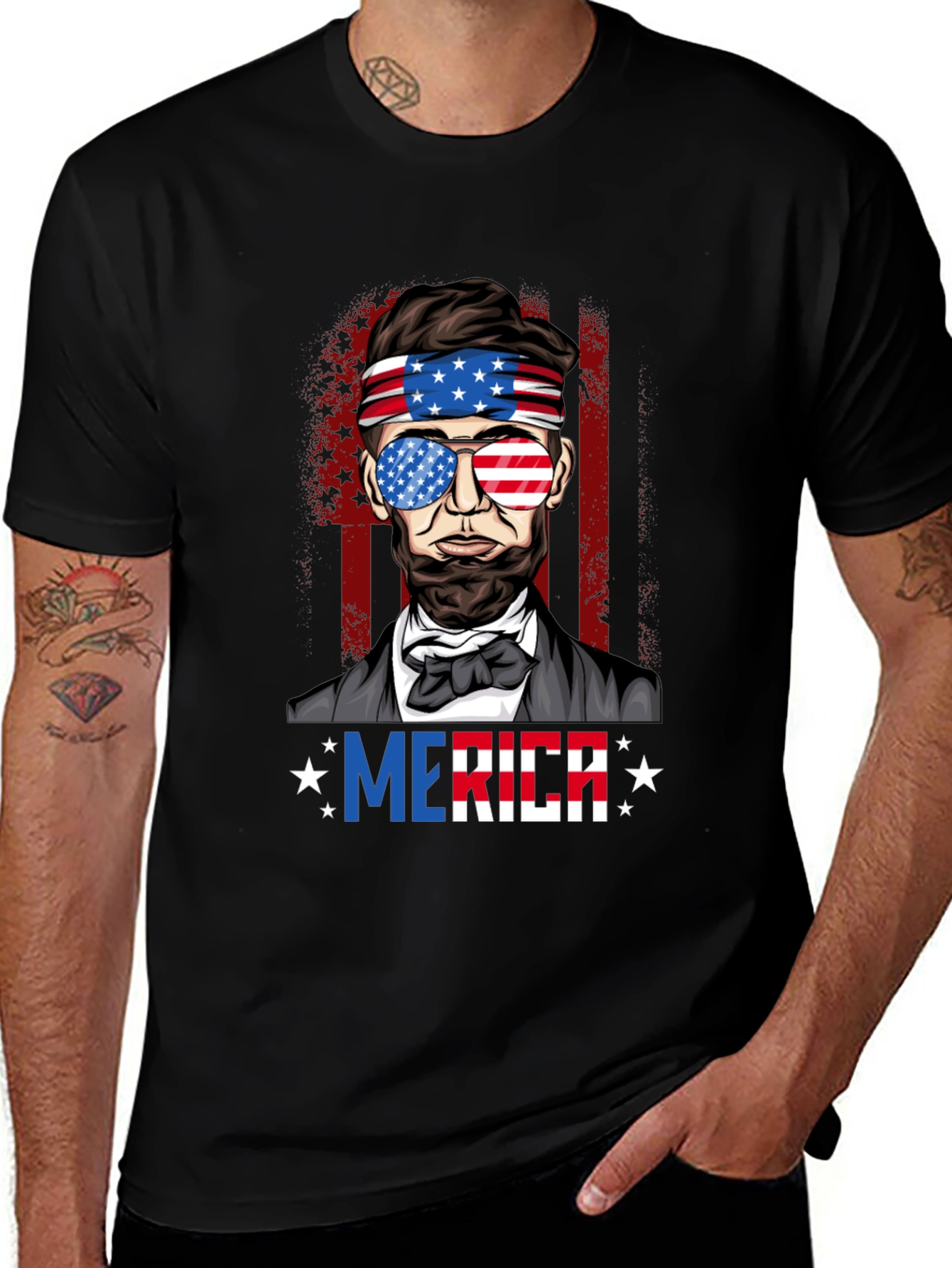Patriotic Abraham Lincoln Men's Graphic T-Shirt