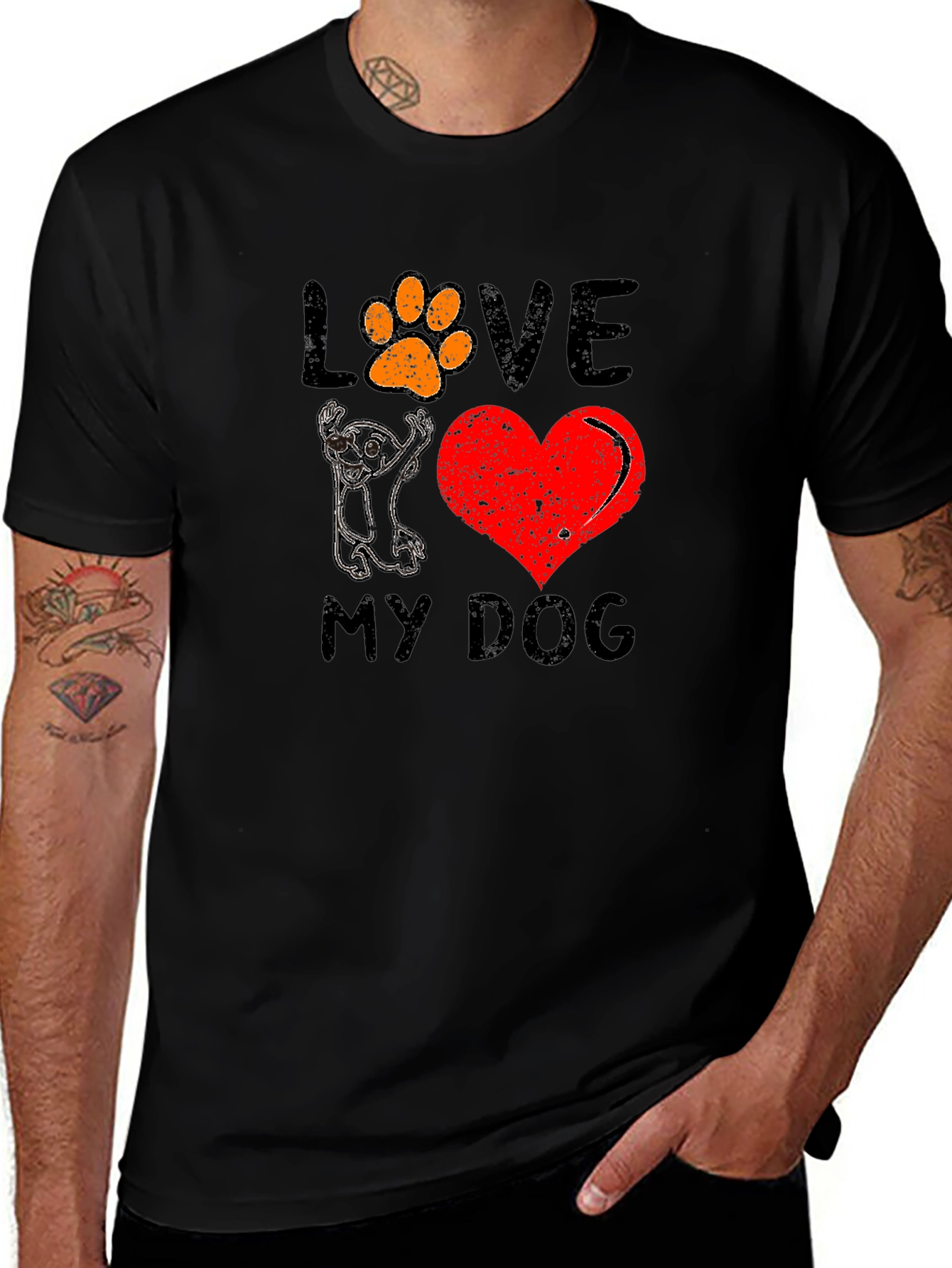 Variant 6 of Love My Dog Graphic Tee - Unisex Black T-Shirt