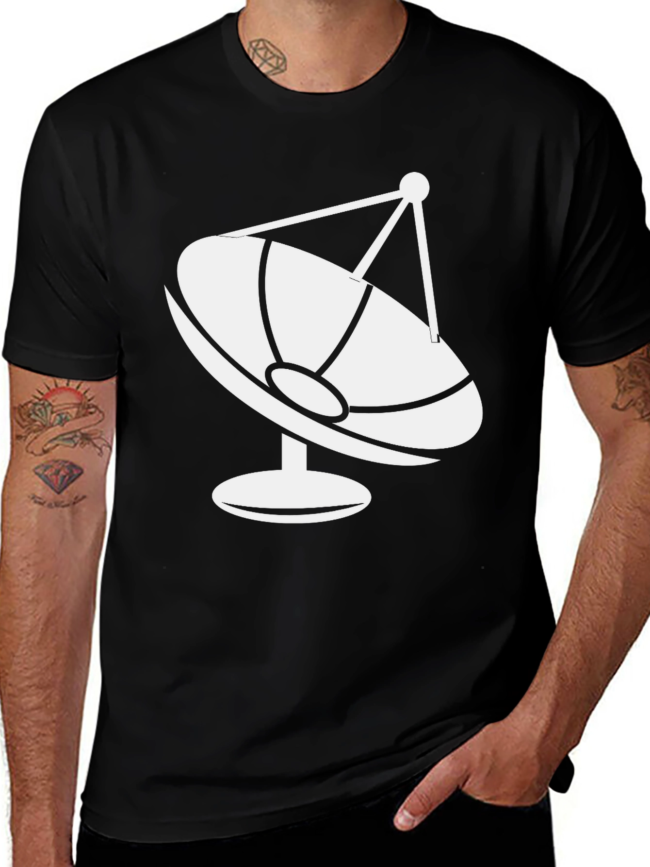 Satellite Dish Graphic Tee - Retro Style