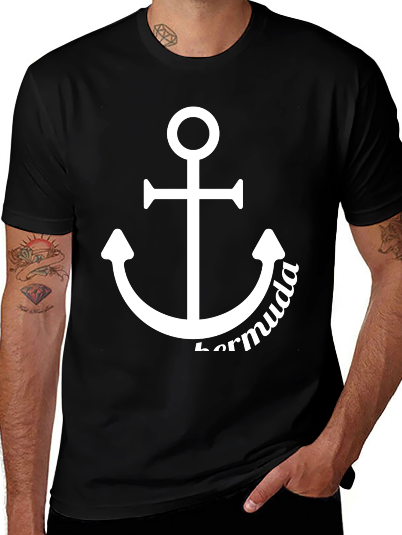 Bermuda Anchor Graphic T-Shirt - Black