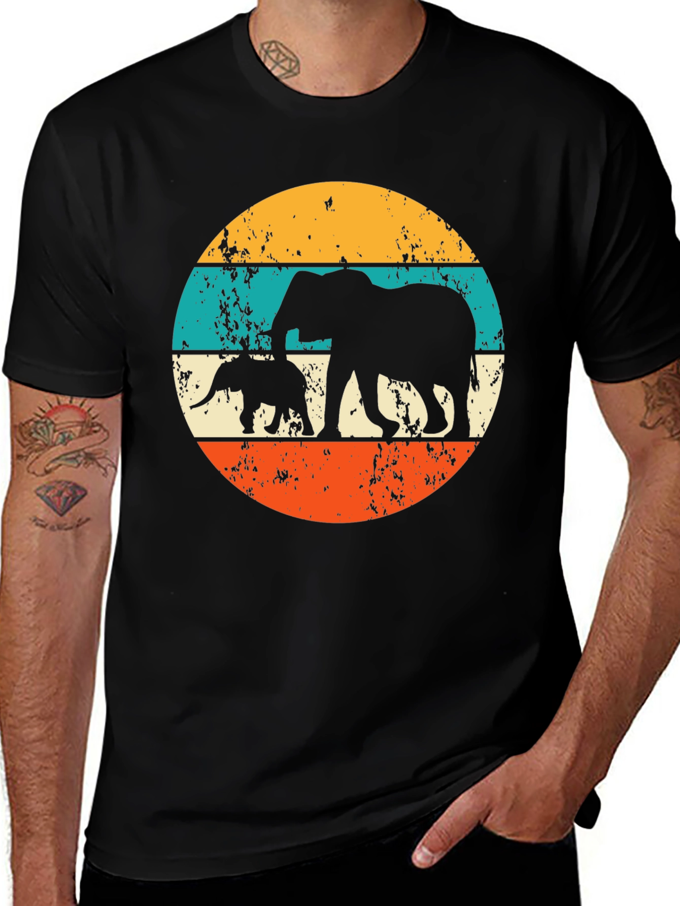 Variant 18 of Retro Elephant Silhouette T-Shirt