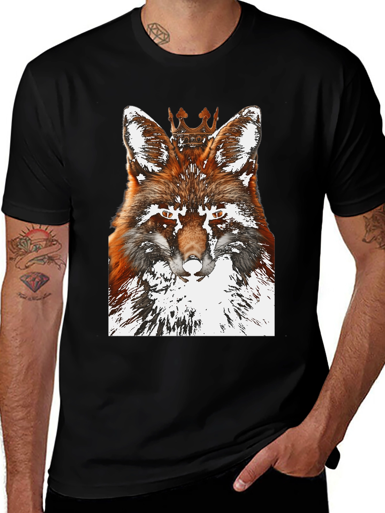 Variant 6 of Fox King Graphic Tee - Stylish Men's Black T-Shirt