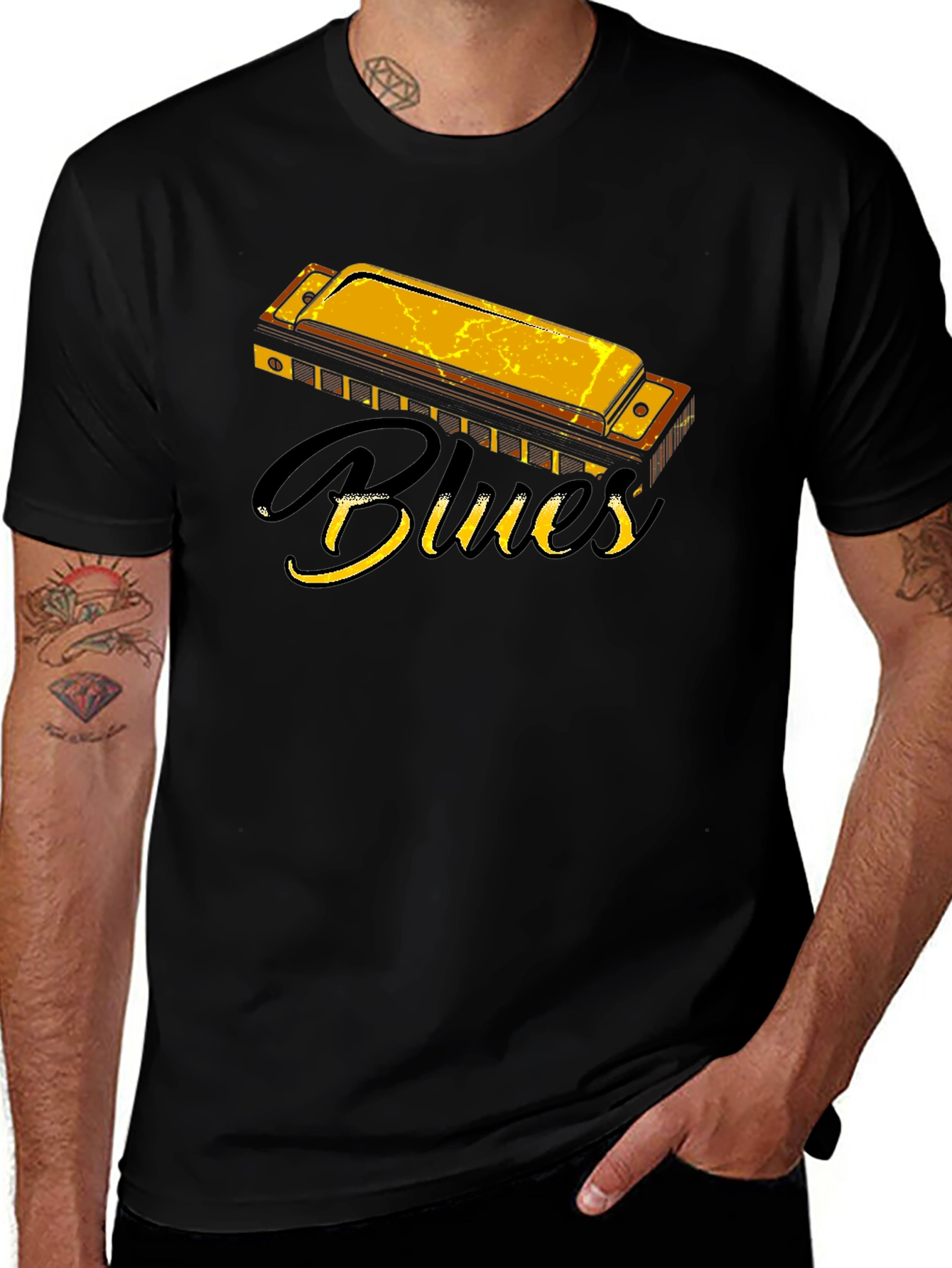 Variant 2 of Blues Harmonica Graphic T-Shirt
