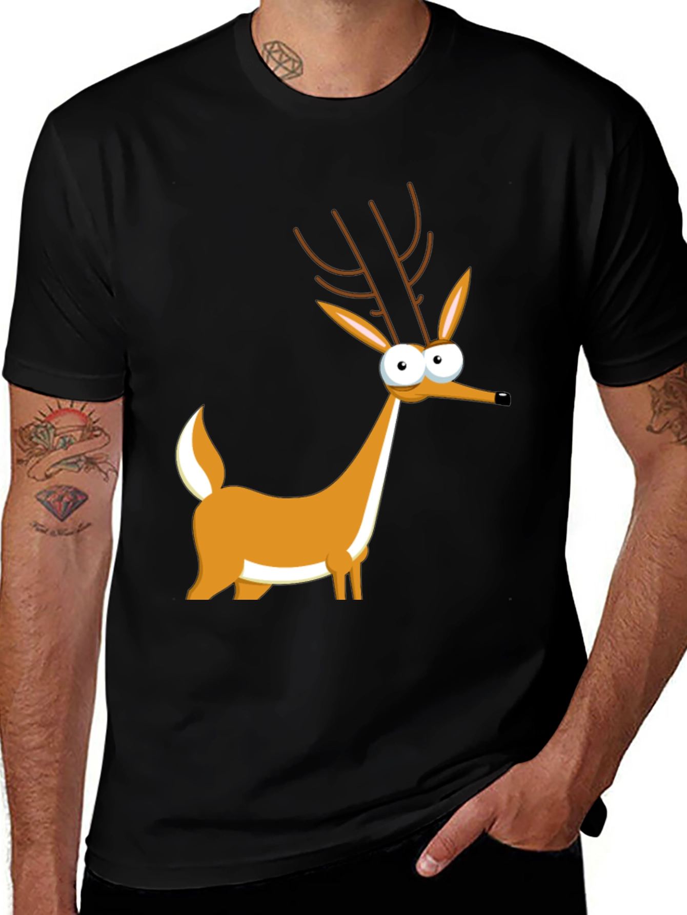Variant 23 of Cartoon Deer Graphic Tee - Unique Style