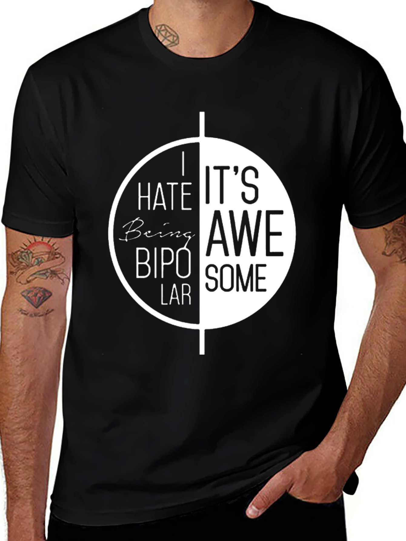 Variant 7 of Bipolar Awareness Graphic T-Shirt - Black