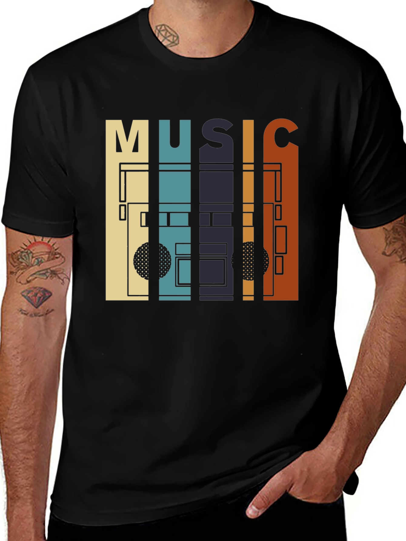 Variant 18 of Retro Music Cassette Tape Graphic T-Shirt