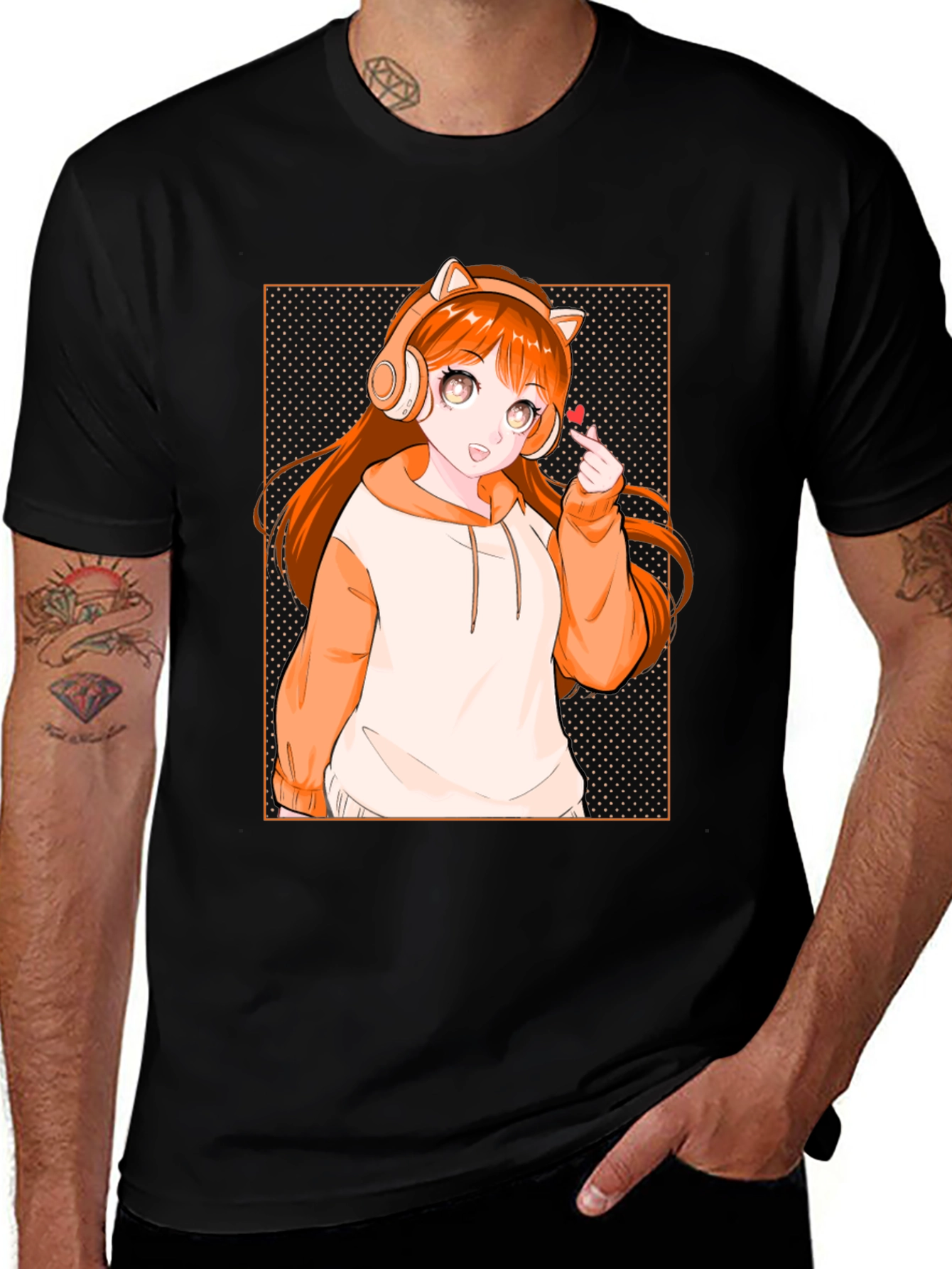 Variant 27 of Anime Girl Graphic Tee - Stylish Black T-Shirt