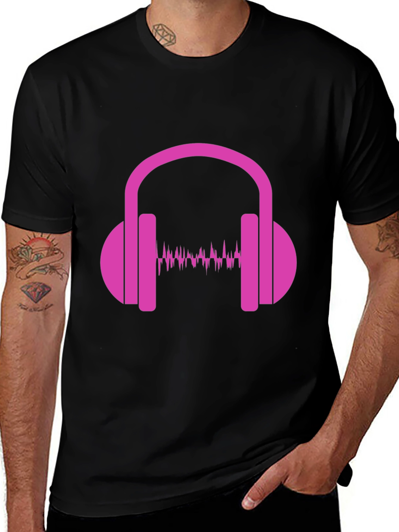 Variant 24 of Headphone Music Wave Graphic Tee