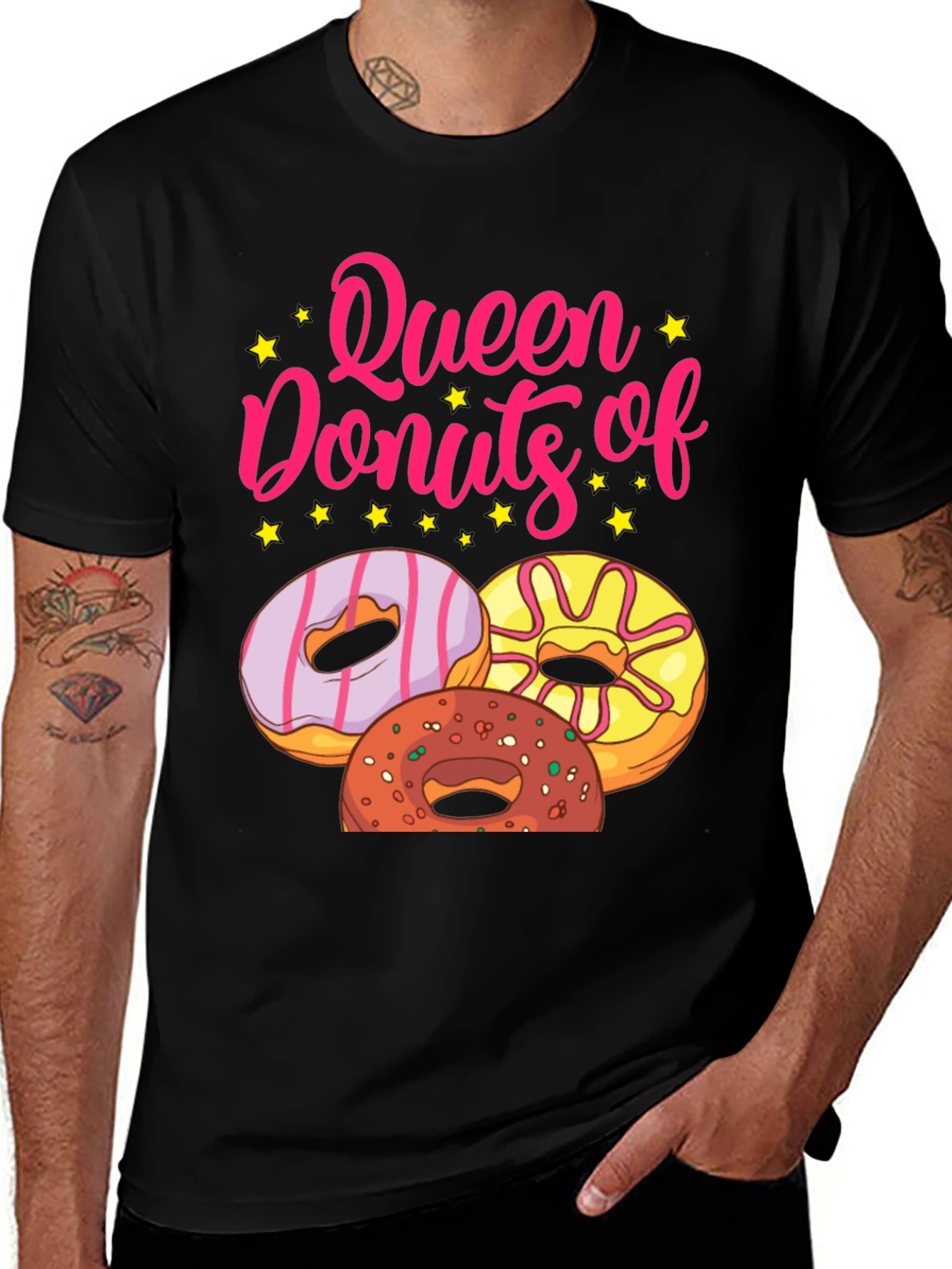 Variant 11 of Queen of Donuts T-Shirt - Black Graphic Tee