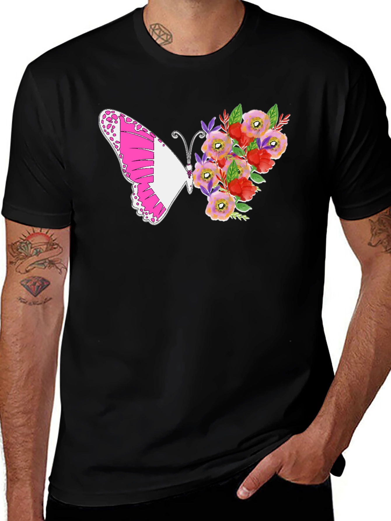 Variant 9 of Butterfly Floral Print Tee