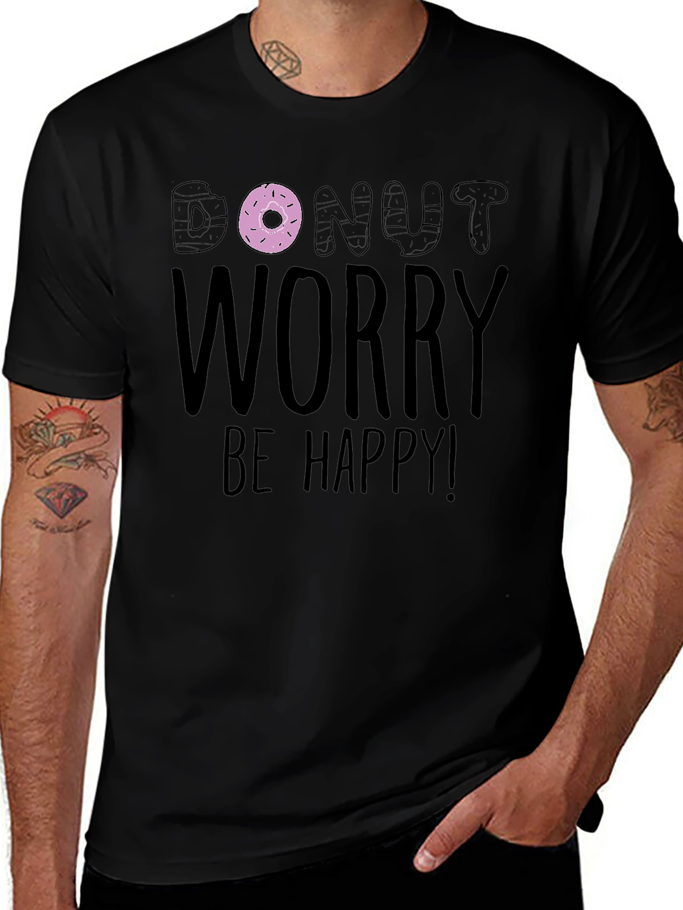 Variant 17 of Donut Worry Be Happy Graphic Tee