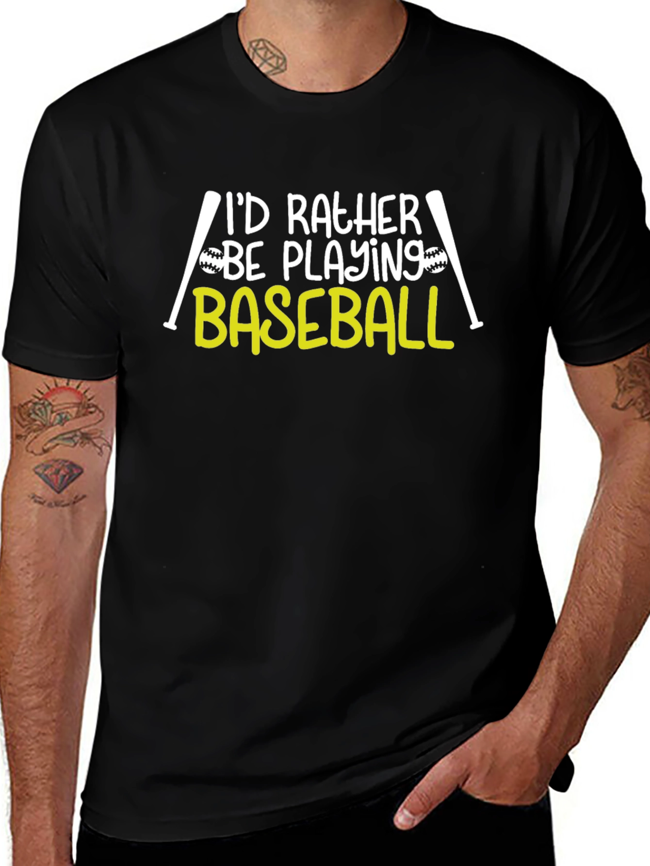 Variant 25 of I'd Rather Be Playing Baseball T-Shirt