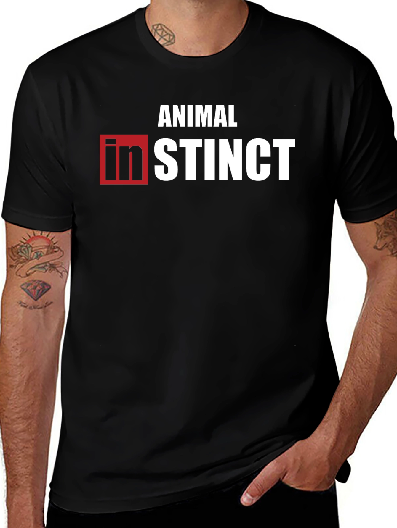 Variant 13 of Animal Instinct Graphic Tee - Stylish Black T-Shirt