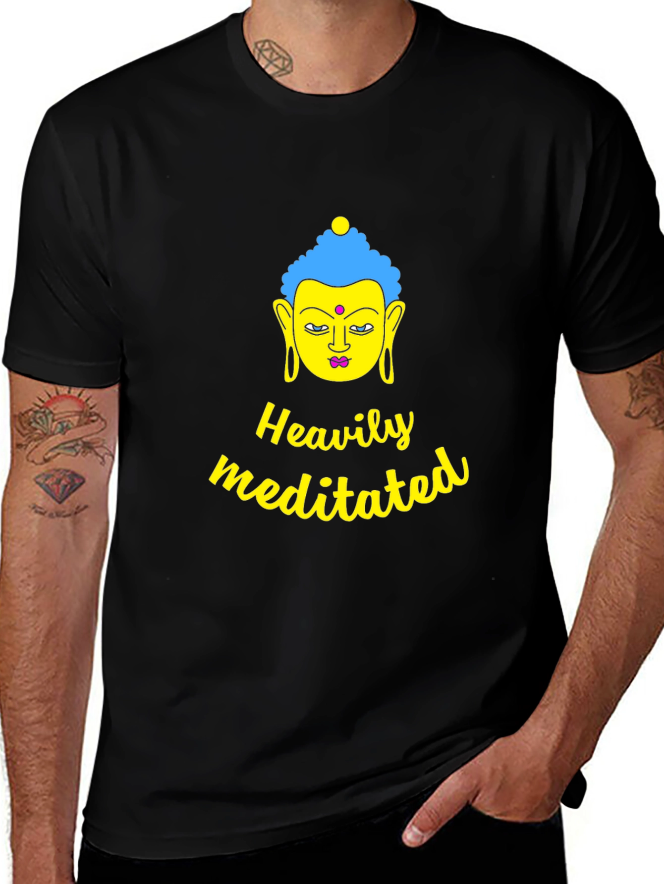 Variant 27 of Heavily Meditated Black Graphic T-Shirt