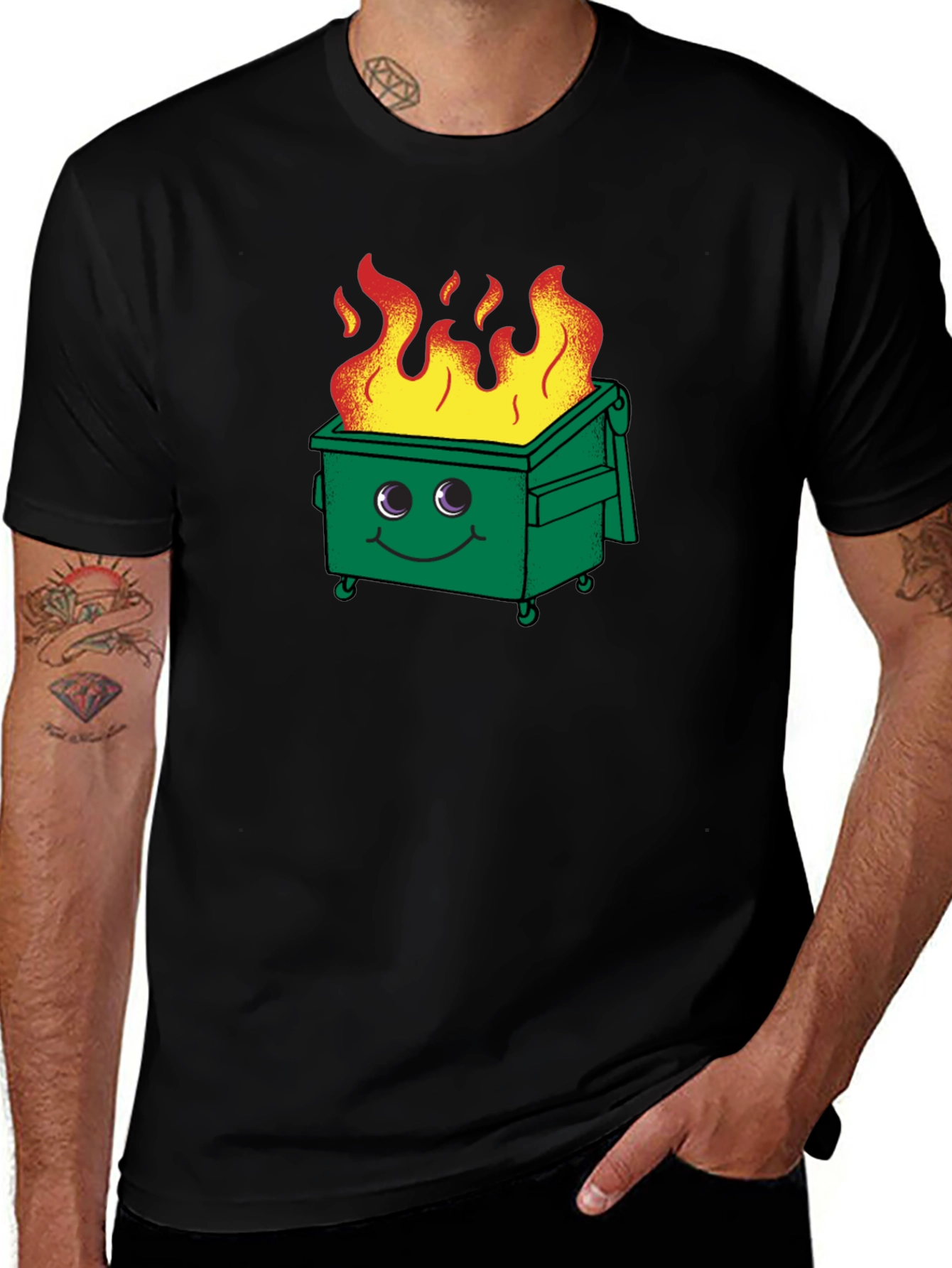 Variant 28 of Dumpster Fire Graphic Tee - Black T-Shirt