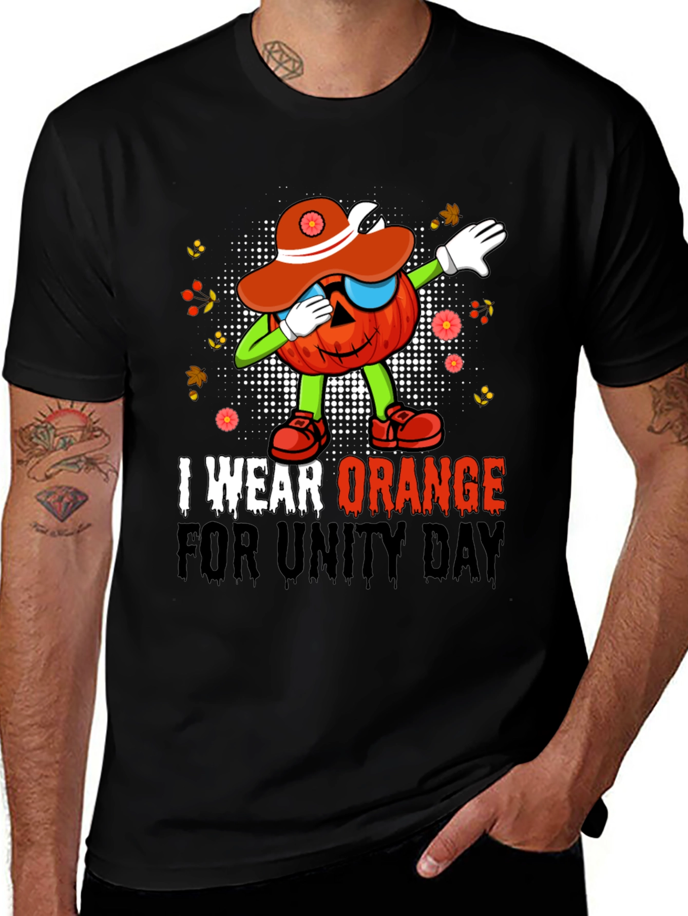 Orange Unity Day Pumpkin Dab T-Shirt