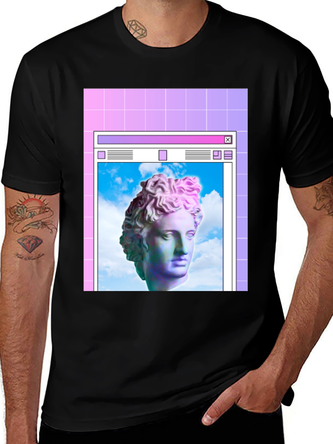 Variant 16 of Aesthetic Vaporwave Statue T-Shirt