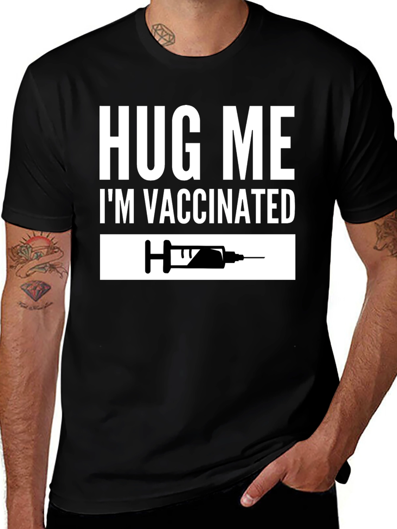 Variant 5 of Hug Me I'm Vaccinated T-Shirt