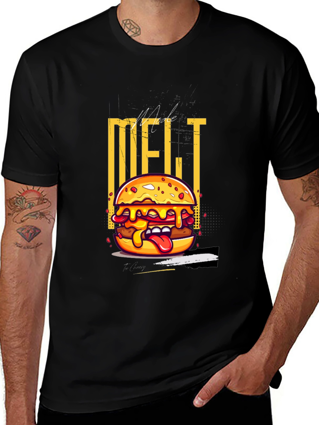 Variant 13 of Melt Burger Graphic Tee - Unique Design, Casual Wear