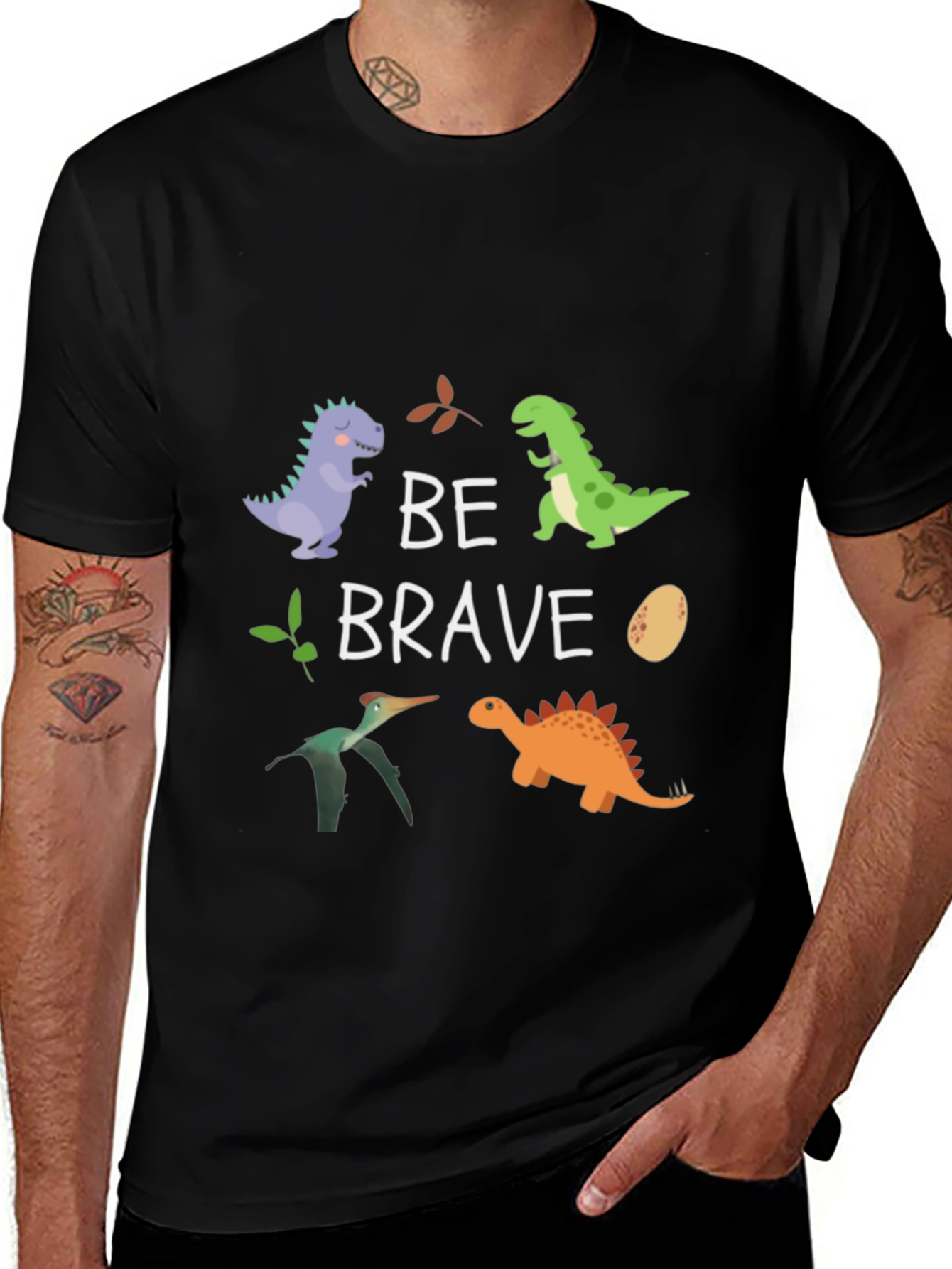 Variant 13 of Be Brave Dinosaur Graphic Tee