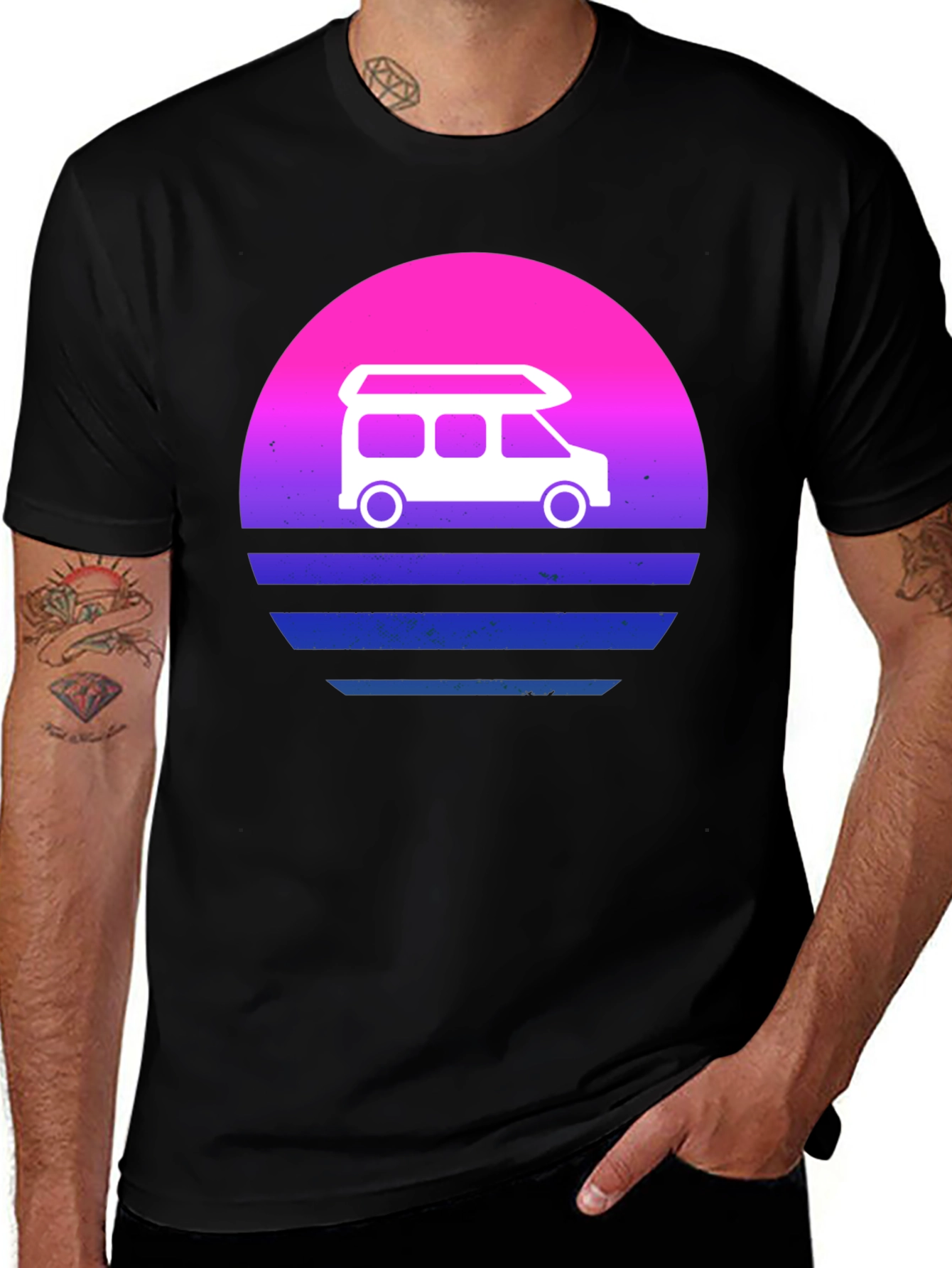 Variant 2 of Retro Van Sunset T-Shirt - Vintage Camper Tee