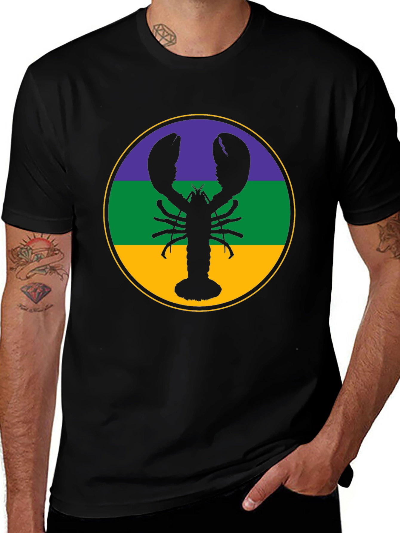 Lobster Mardi Gras T-Shirt - Round Circle