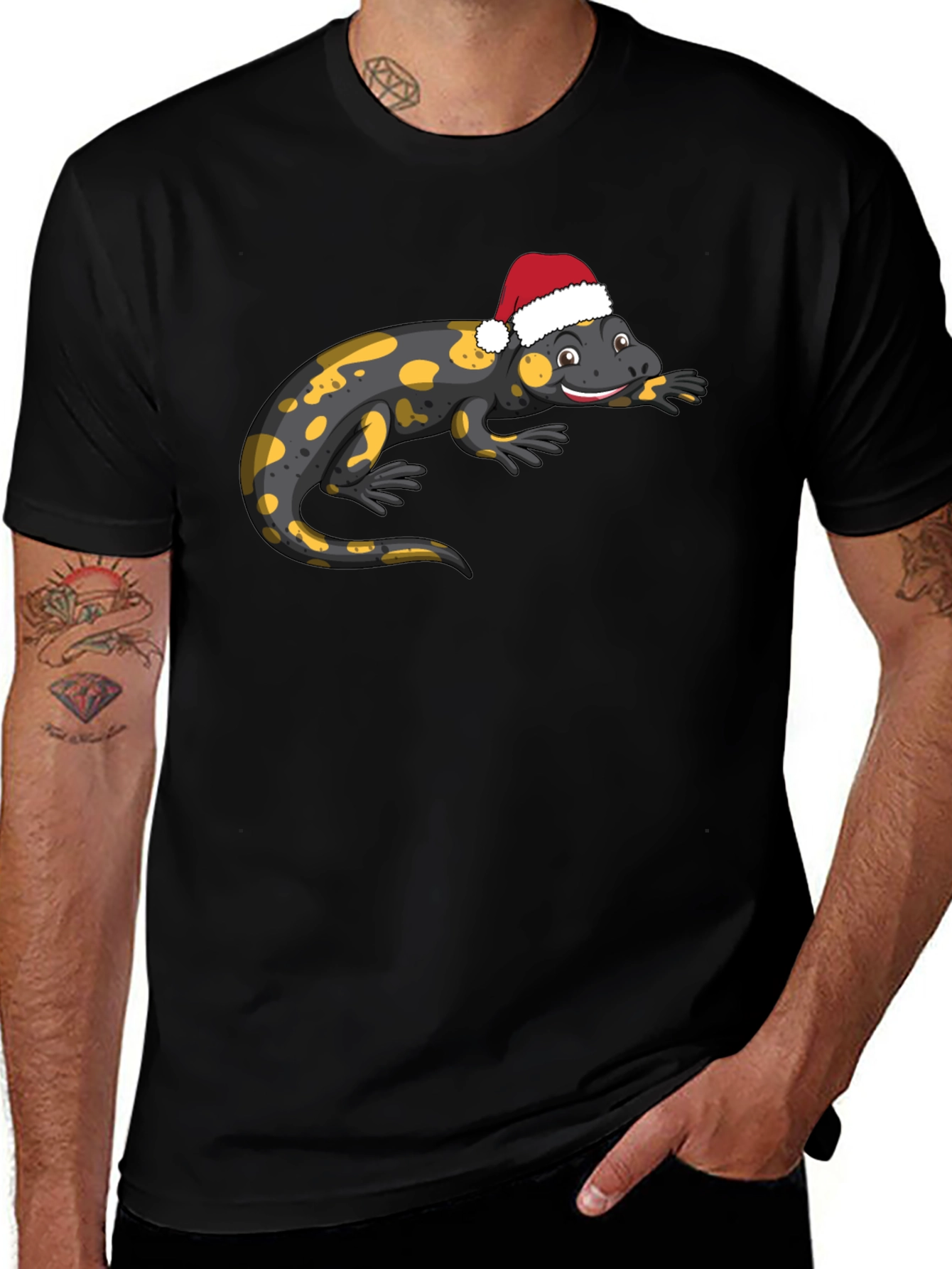 Variant 5 of Salamander Santa Hat T-Shirt