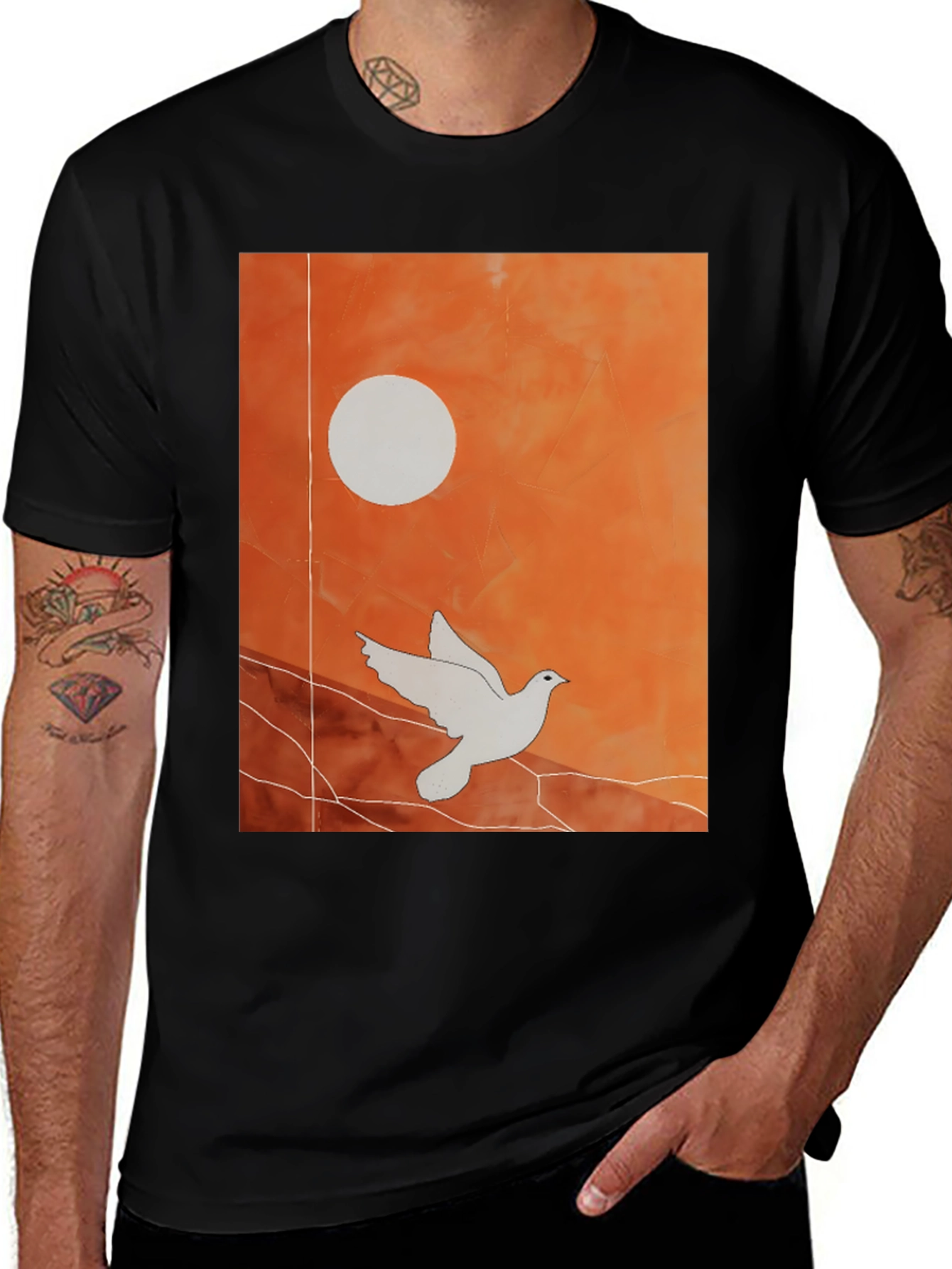 Variant 29 of Dove Graphic Tee - Stylish Black T-Shirt