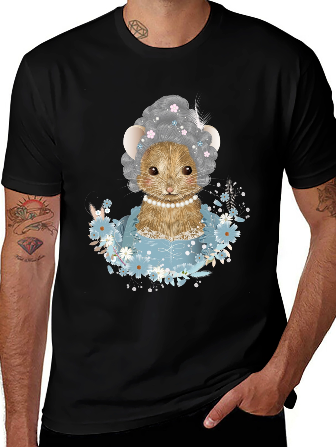 Cute Mouse in Teacup Graphic Tee