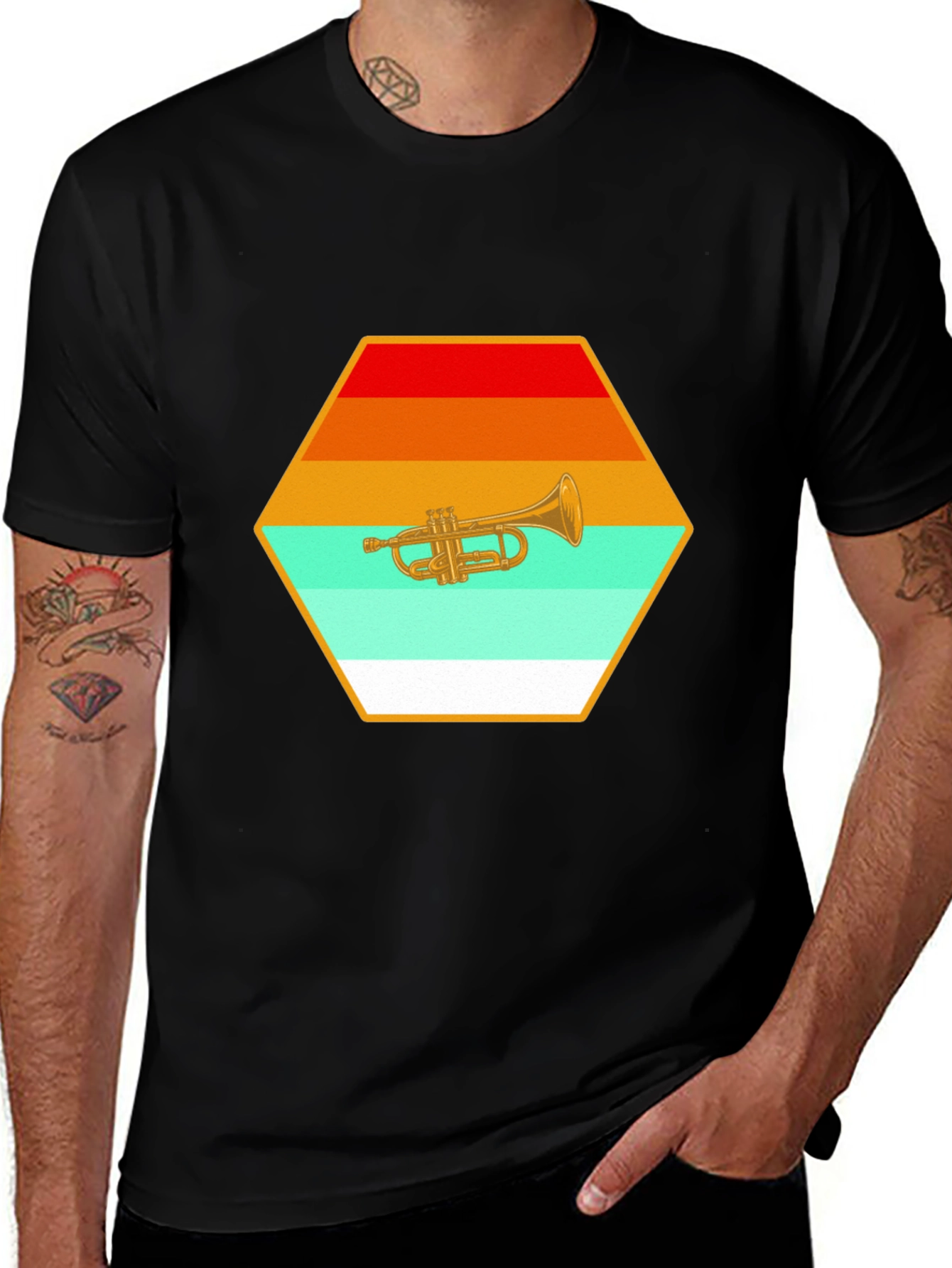 Variant 30 of Trumpet Sunset T-Shirt - Retro Style