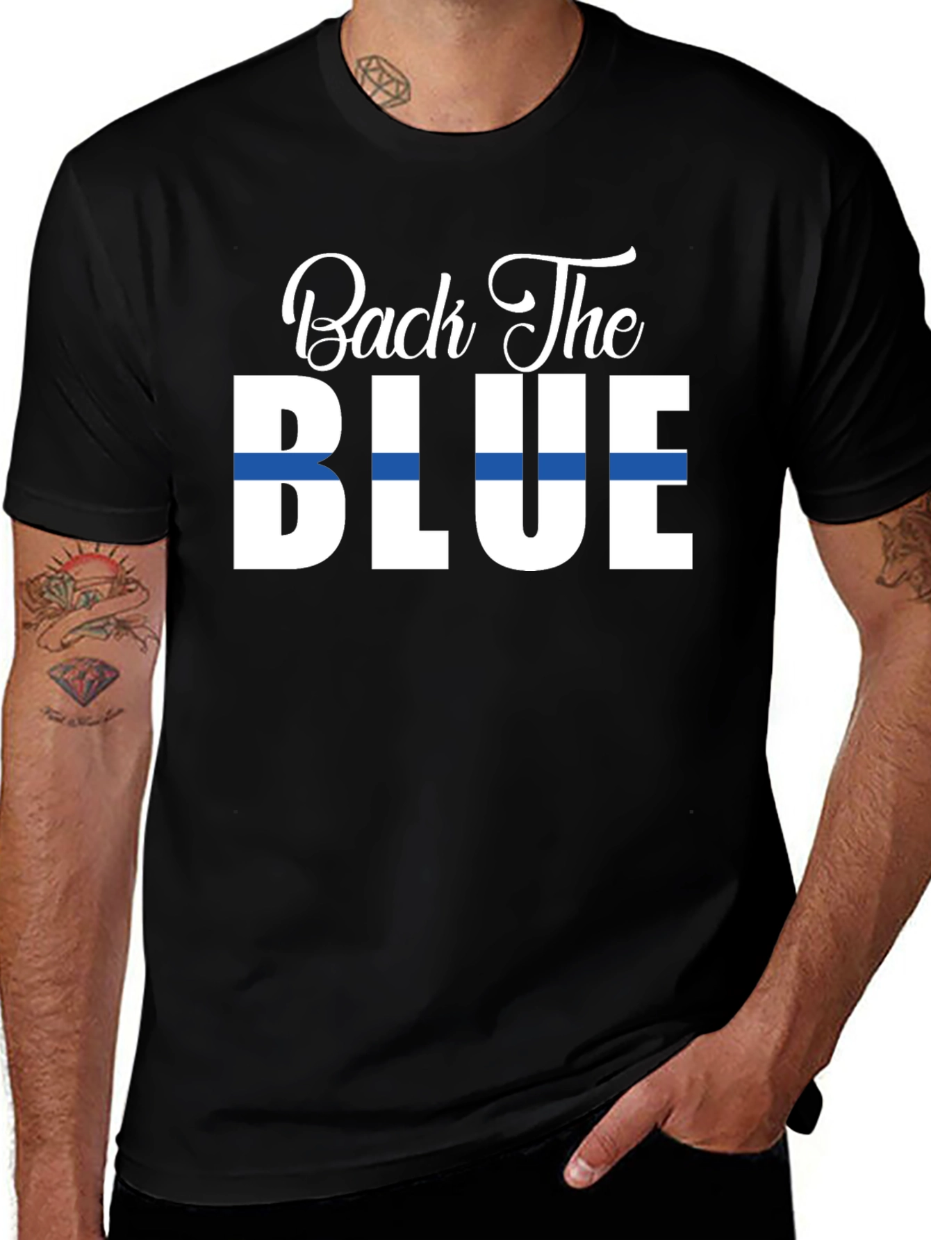 Black Back The Blue Graphic T-Shirt main image