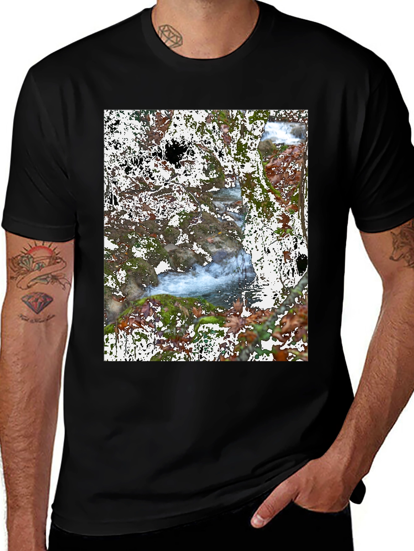 Nature River Black T-Shirt