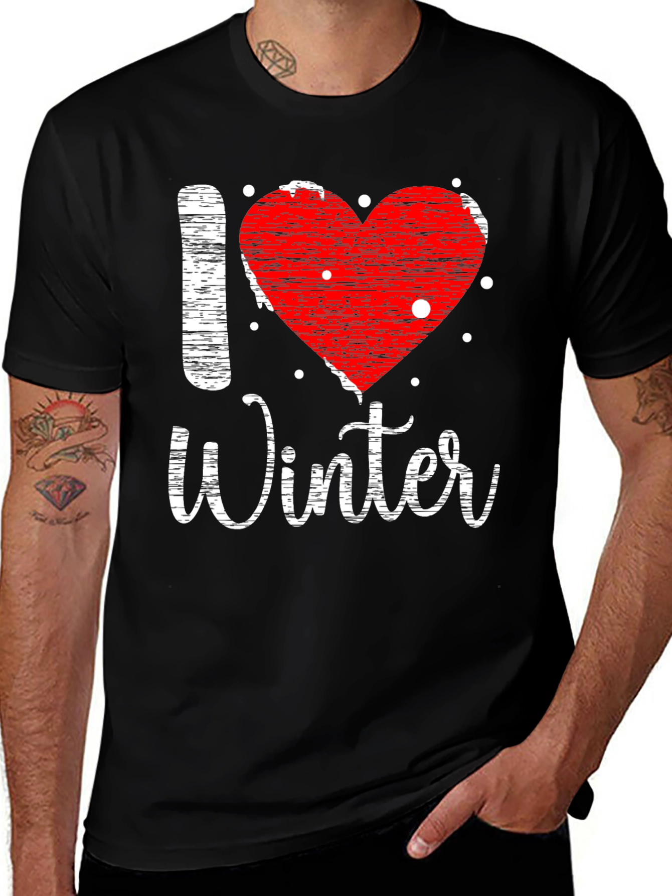 Variant 25 of I Heart Winter Graphic T-Shirt - Black