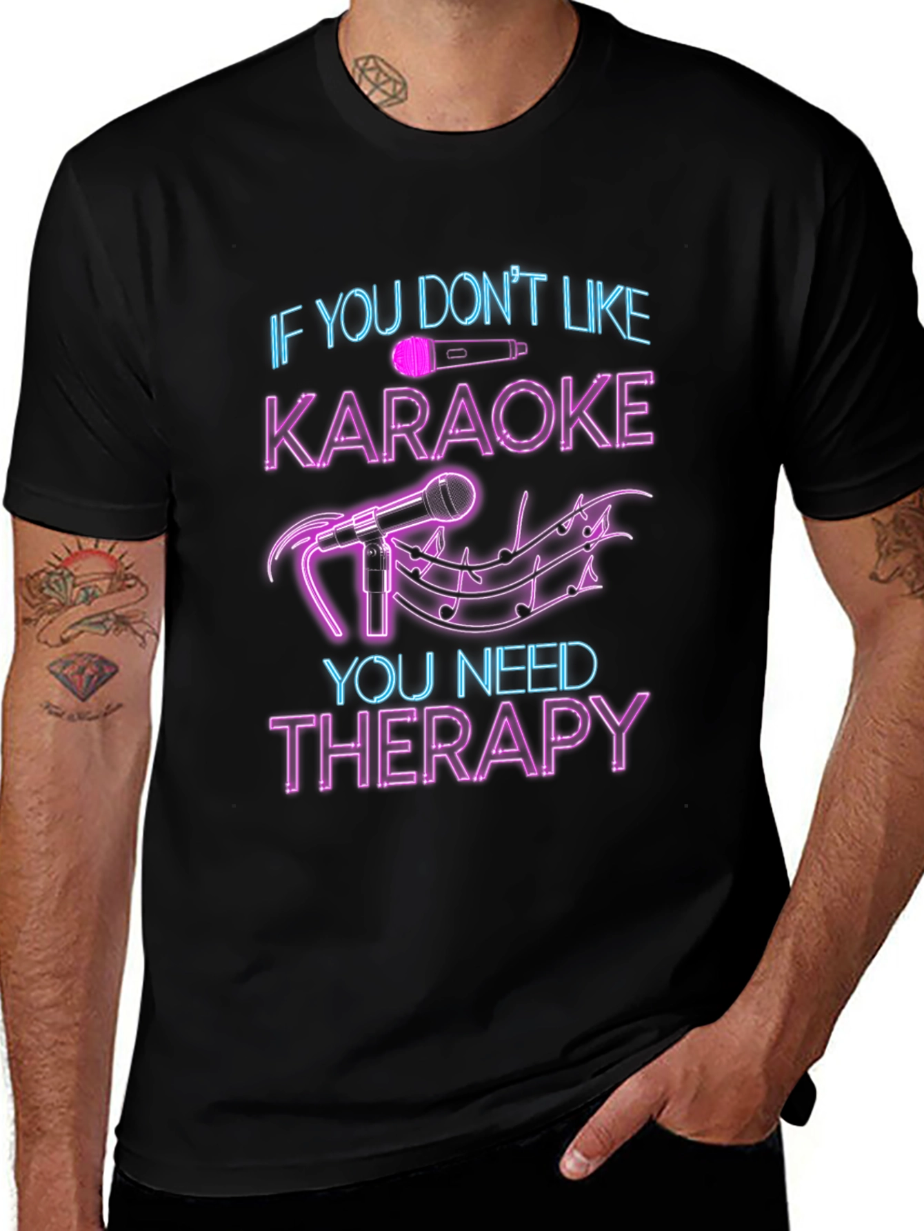 Variant 19 of Karaoke Therapy T-Shirt - Funny Music Lover Tee