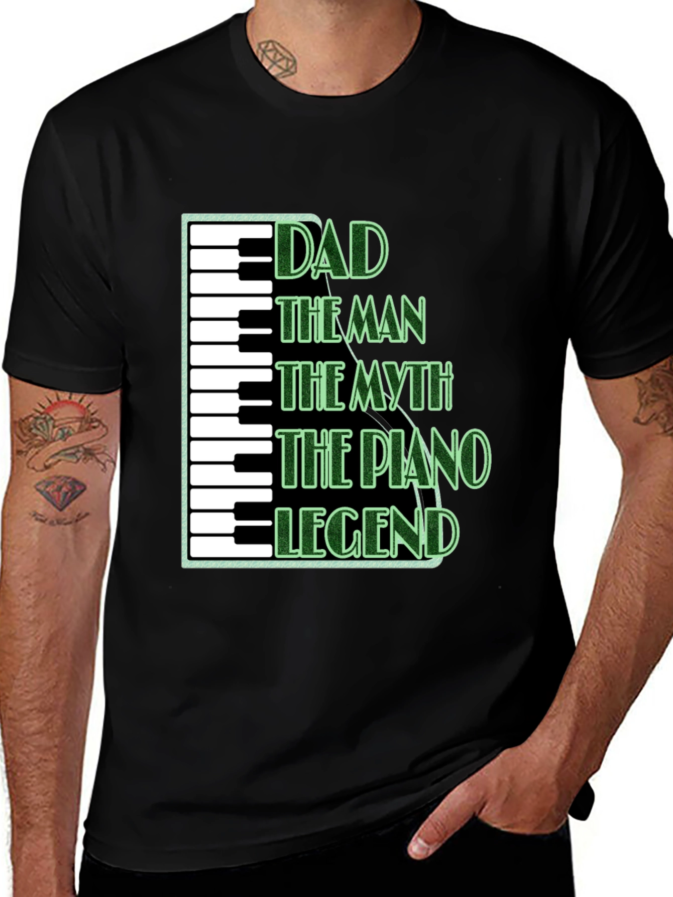 Variant 30 of Dad Piano Legend Black T-Shirt