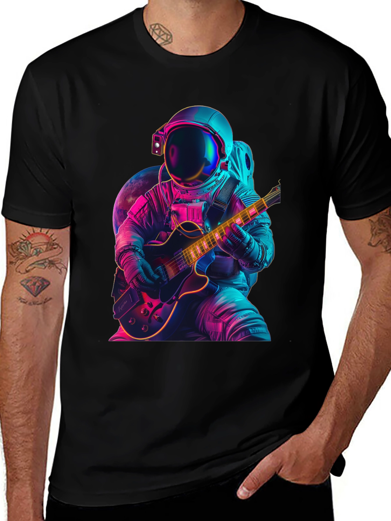 Variant 23 of Astronaut Guitar Player T-Shirt - Space Rocker Tee