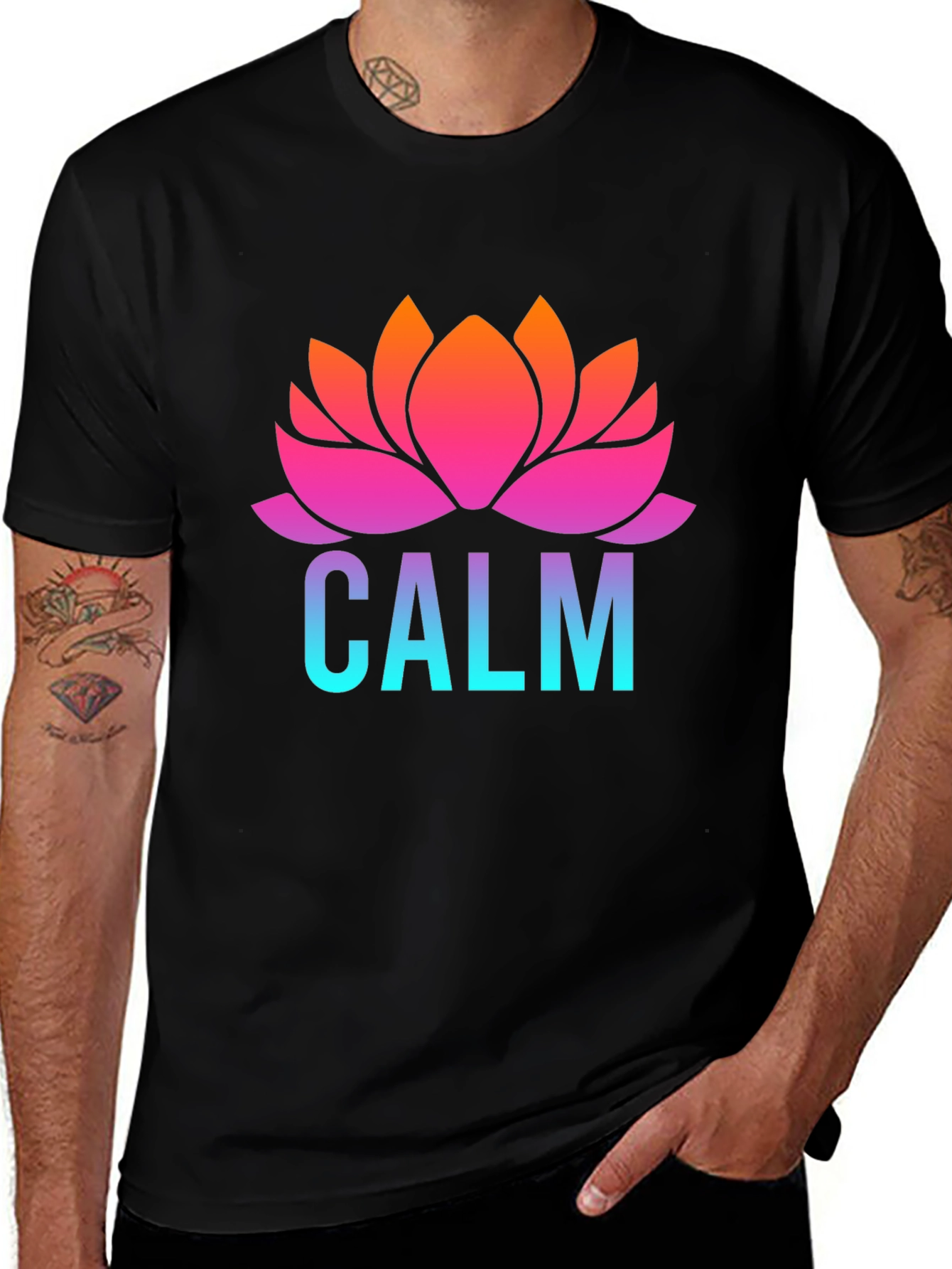Variant 12 of Calm Lotus Gradient T-Shirt - Relaxed Fit