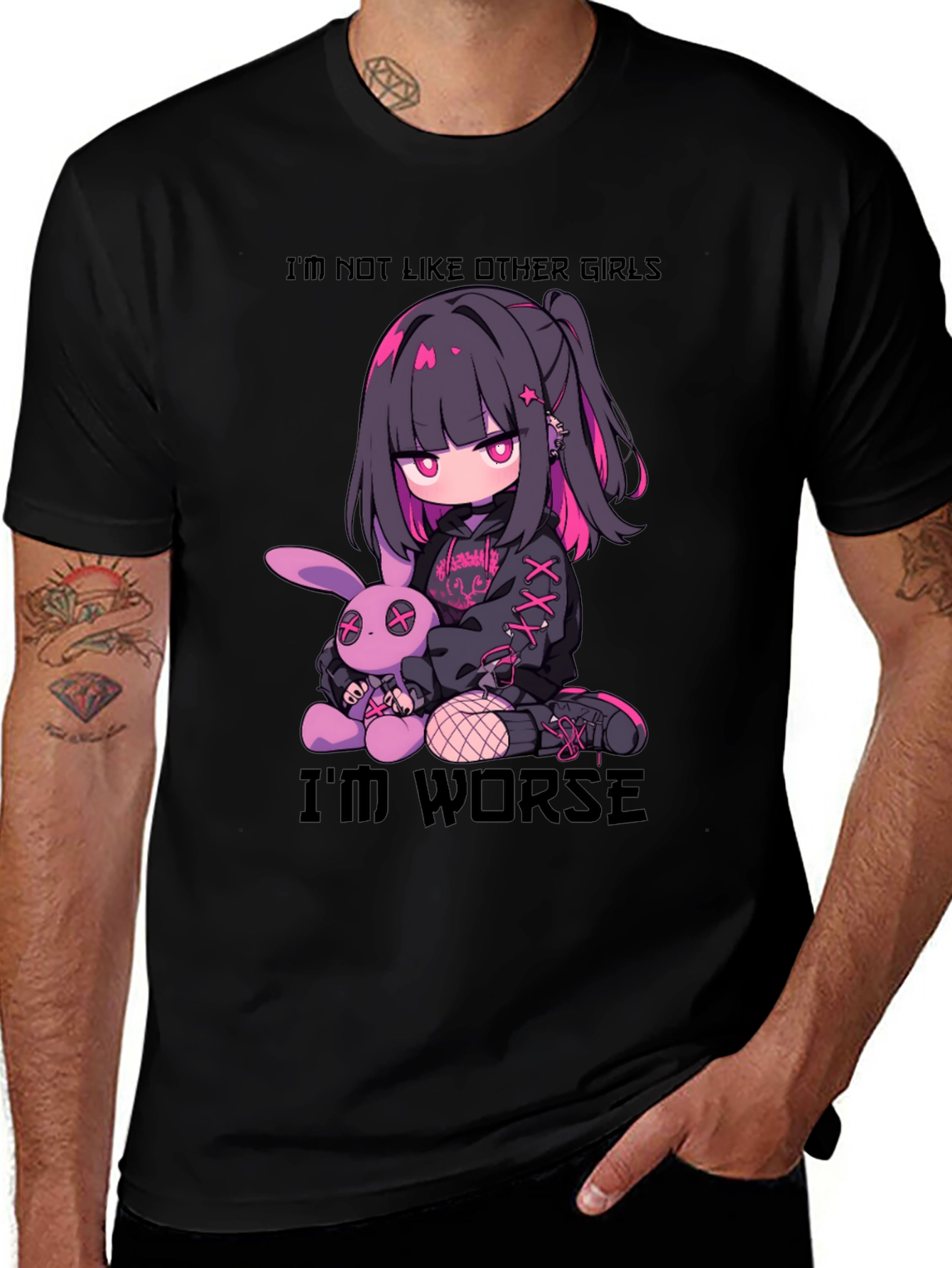 Variant 16 of Edgy Anime Girl T-Shirt - I'm Not Like Other Girls