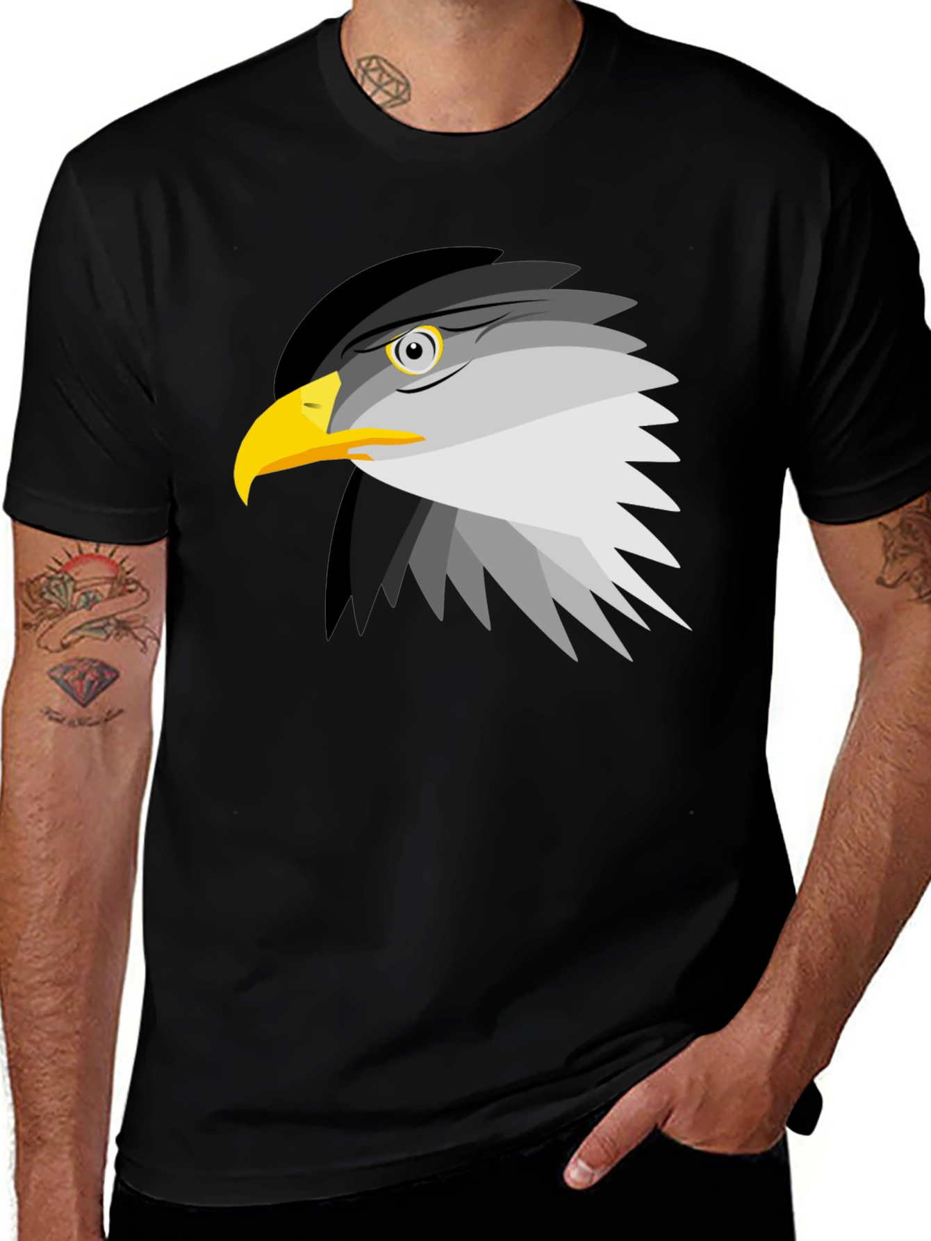 Black Eagle Graphic Tee - Black Cotton Blend main image