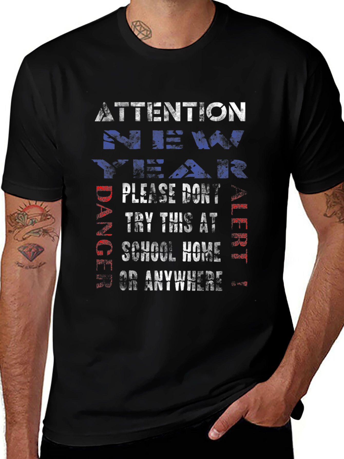 Variant 24 of Attention T-Shirt: Danger Alert - Try This at School