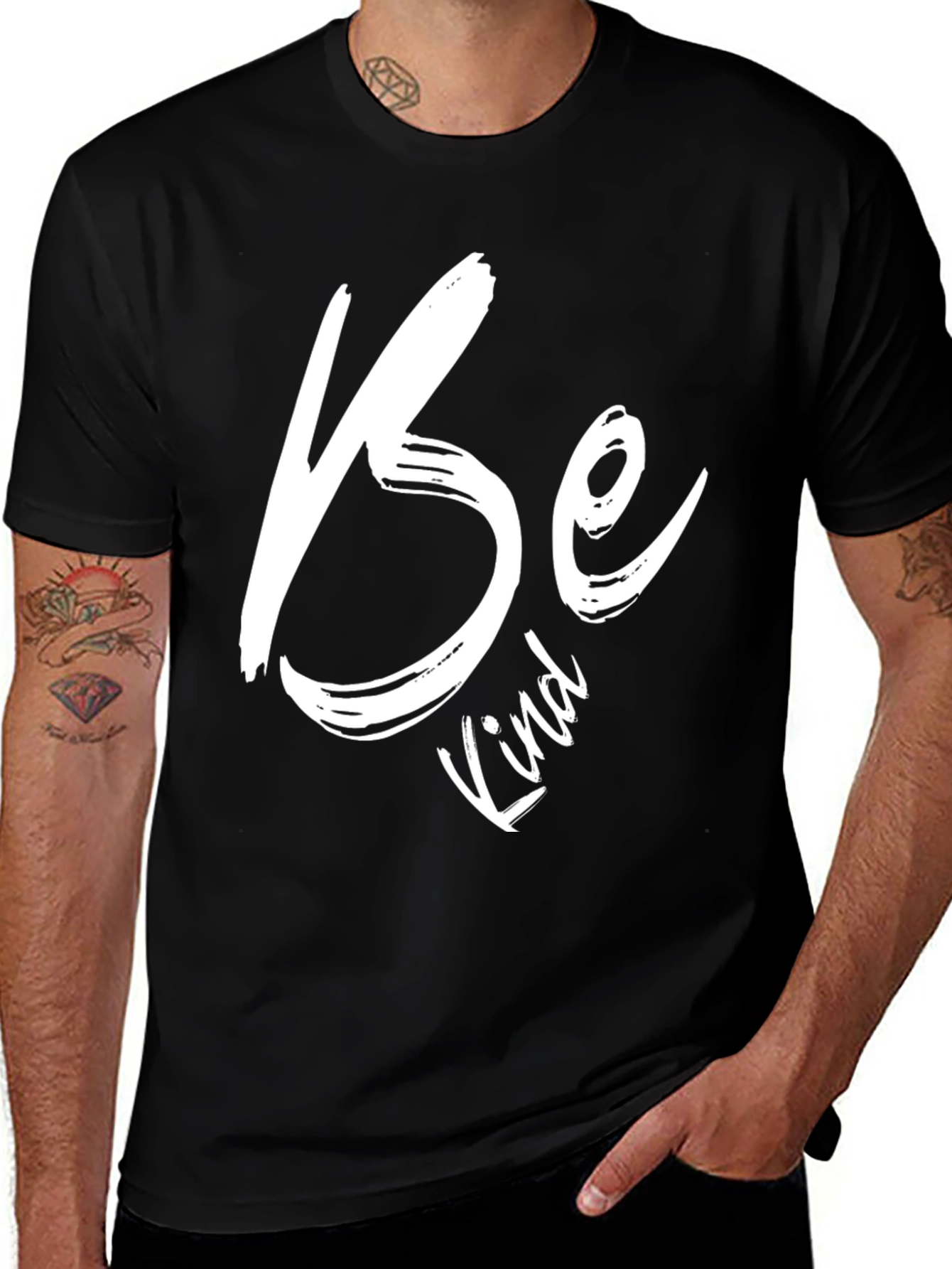 Variant 2 of Be Kind Graphic Black T-Shirt