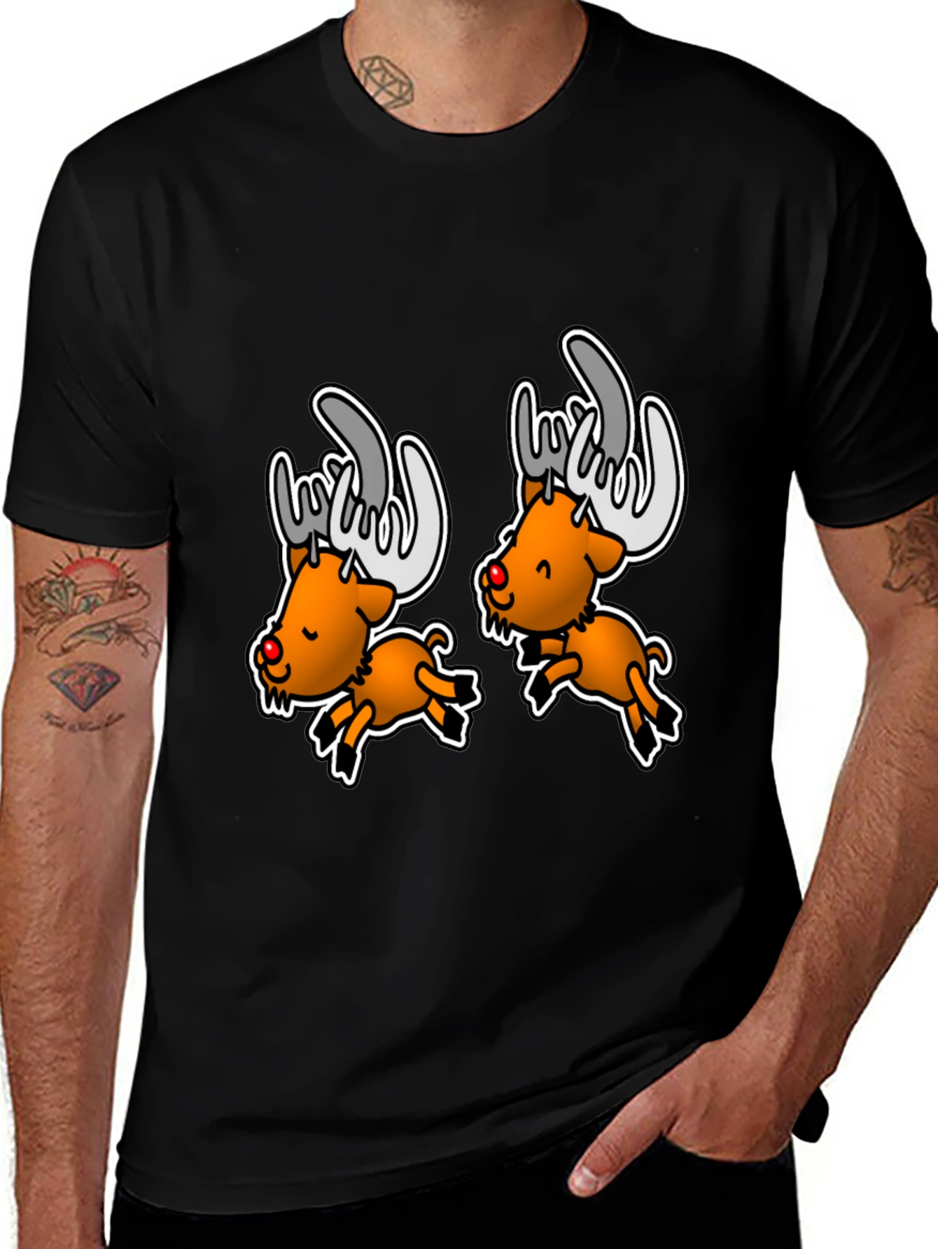 Variant 29 of Rockin' Reindeer Graphic Tee - Holiday Humor