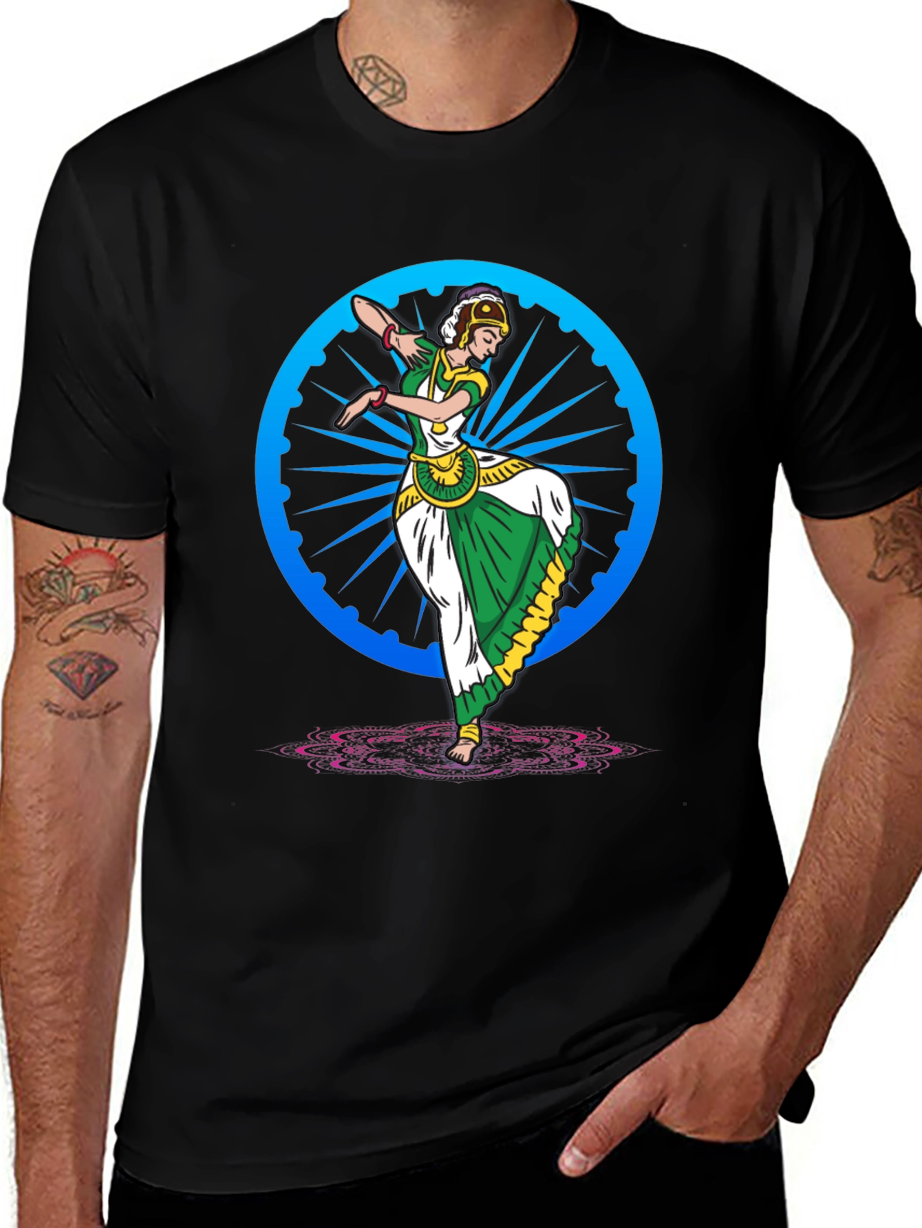 Indian Dancer Graphic Tee - Ashoka Chakra