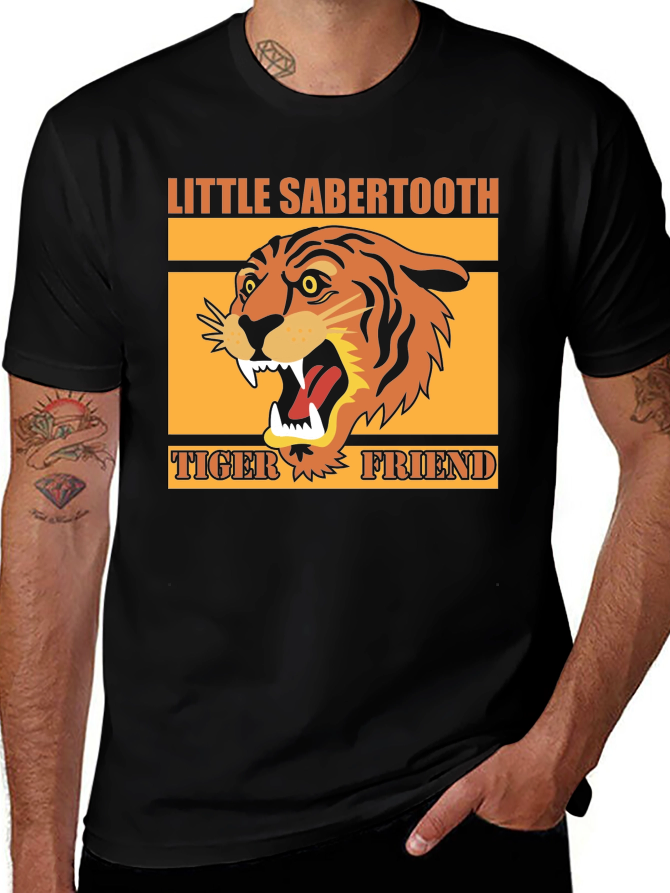 Variant 6 of Little Sabertooth Tiger Friend Graphic Tee