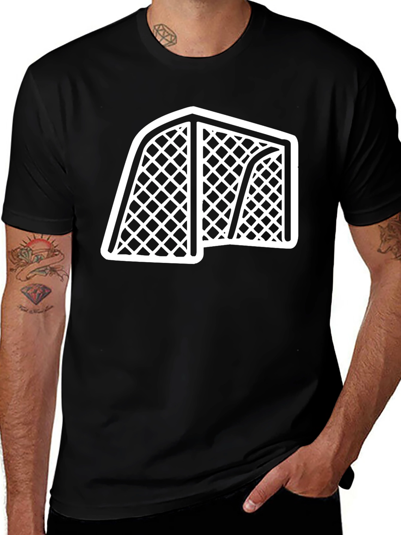 Variant 30 of Hockey Goal T-Shirt - Black Graphic Tee